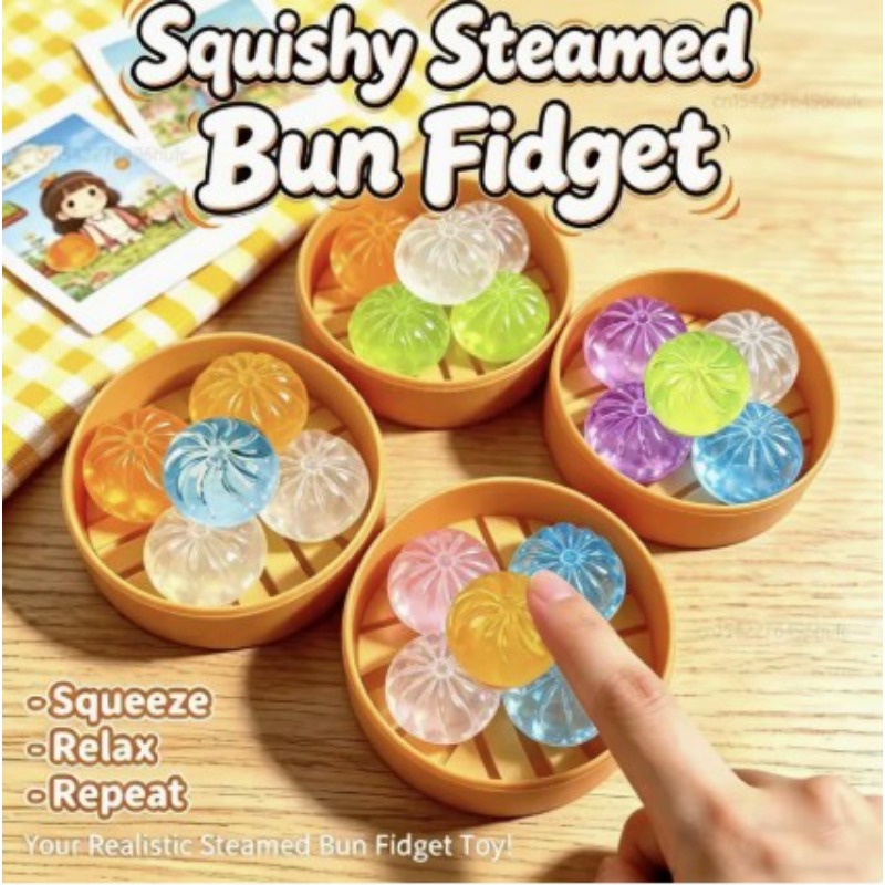 Kids Toys Variety - Новая мини-игрушка-антистресс «Кристаллический бун»: прозрачная, мягкая,
