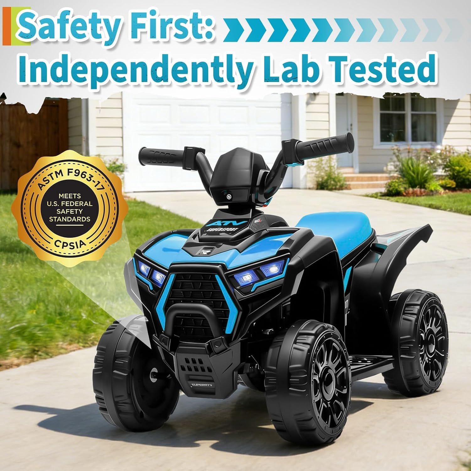 Детский квадроцикл 6V Blue, мо – обзор и цена Kids Toys Quad